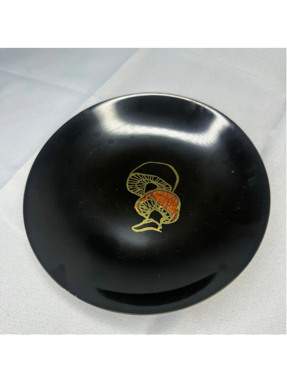 Vintage Couroc of Monterey Mid-Century Inlaid Mushroom Bowl / Plate